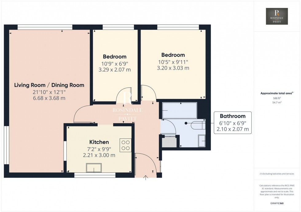 Floorplan for Mortlake Close, Loxwood Court, CR0