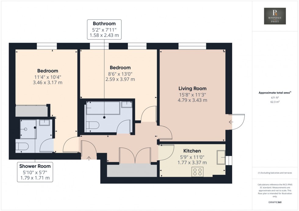 Floorplan for Stanley Road, Diana Court, SM5