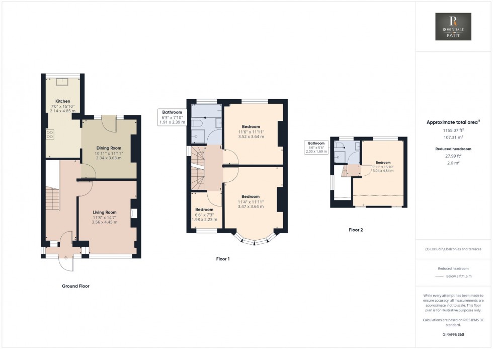 Floorplan for Headley Avenue, Wallington, SM6