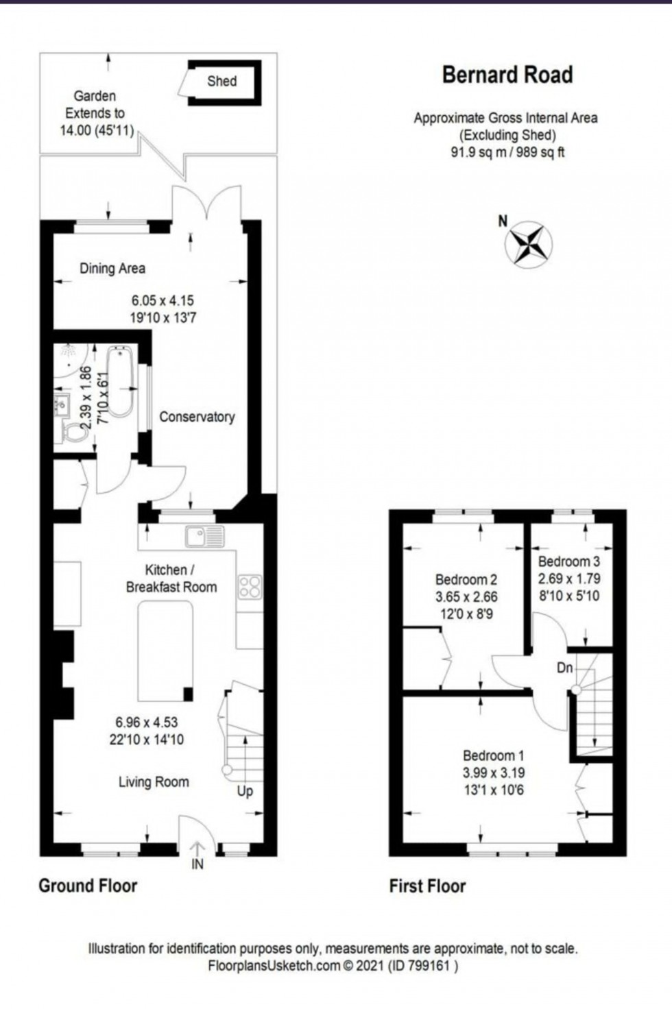 Floorplan for Bernard Road, Wallington, SM6