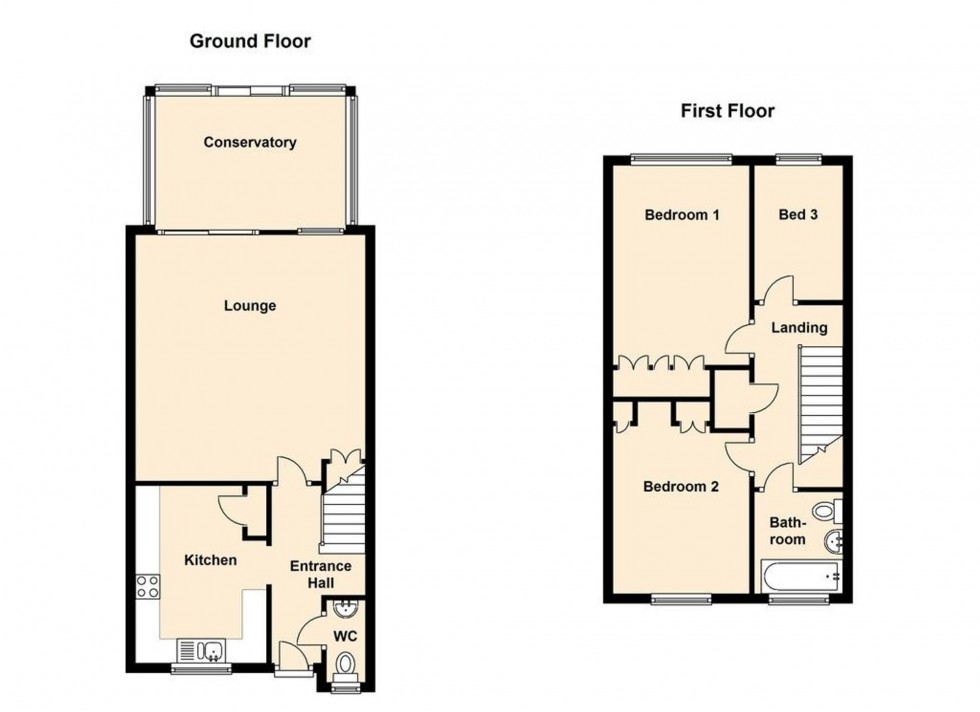 Floorplan for Hanover Close, Cheam, SM3